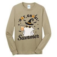 Hot Ghoul Summer Funny Ghost Spooky Summer Vibes Beach Tall Long Sleeve T-Shirt