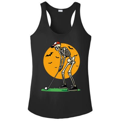 Halloween Golf Skeleton Golfer Funny Halloween Golfing Gift Ladies PosiCharge Competitor Racerback Tank