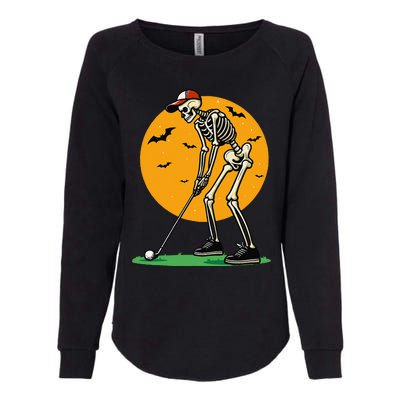 Halloween Golf Skeleton Golfer Funny Halloween Golfing Gift Womens California Wash Sweatshirt