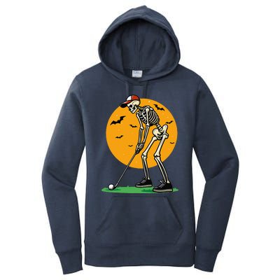 Halloween Golf Skeleton Golfer Funny Halloween Golfing Gift Women's Pullover Hoodie