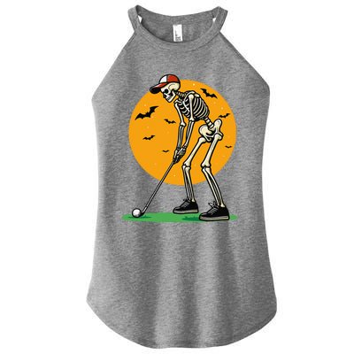 Halloween Golf Skeleton Golfer Funny Halloween Golfing Gift Women's Perfect Tri Rocker Tank