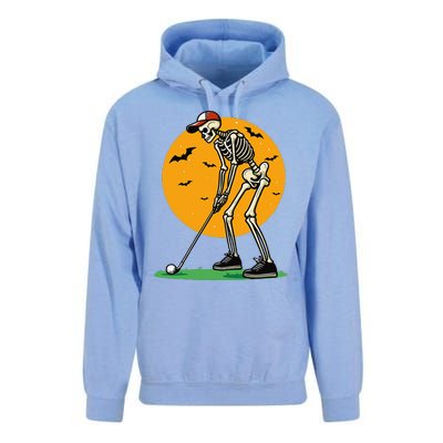 Halloween Golf Skeleton Golfer Funny Halloween Golfing Gift Unisex Surf Hoodie