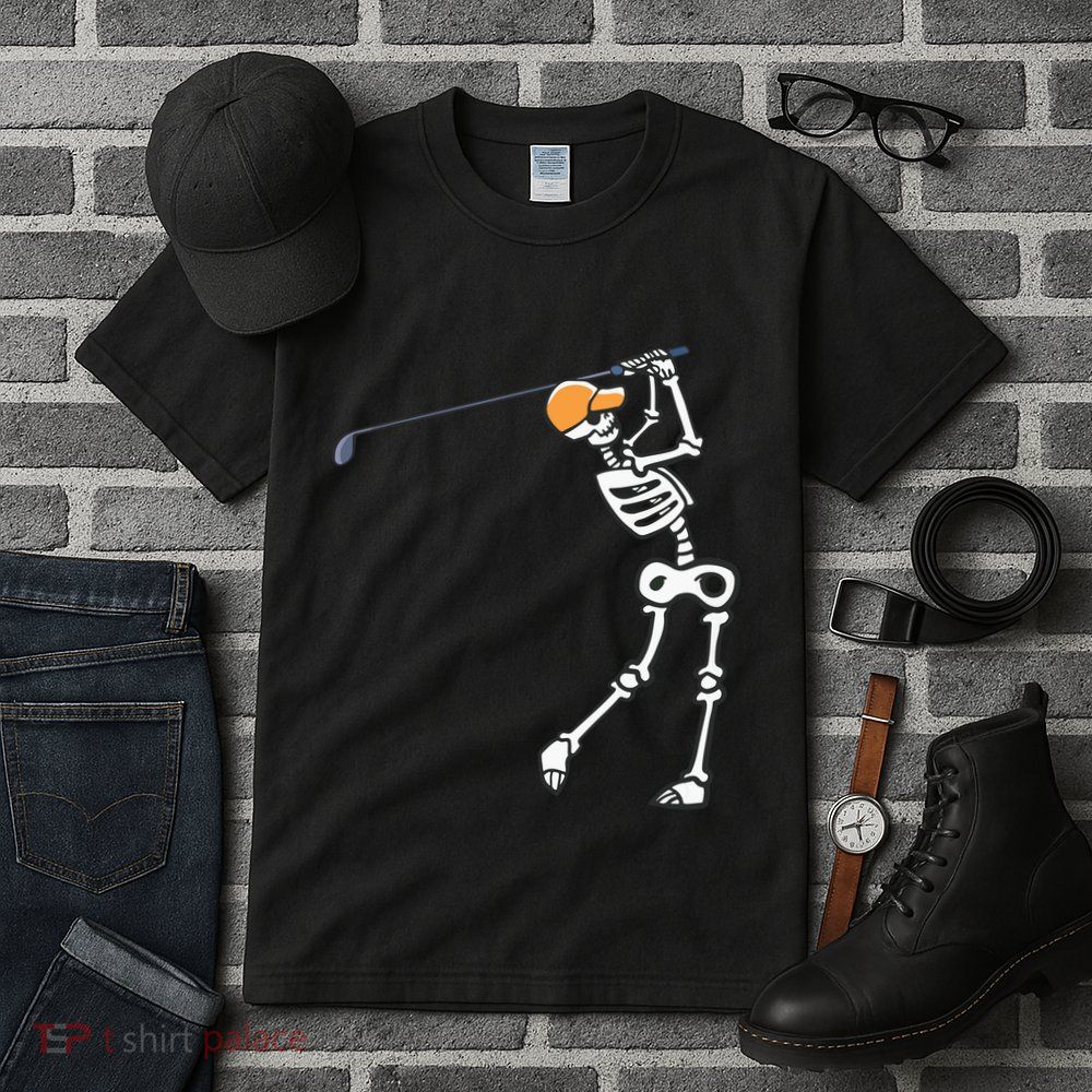 Halloween Golfer Skeleton Funny Golfing Gift Tall T-Shirt