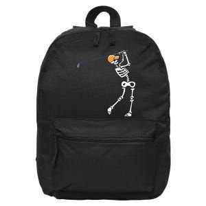 Halloween Golfer Skeleton Funny Golfing Gift 16 in Basic Backpack