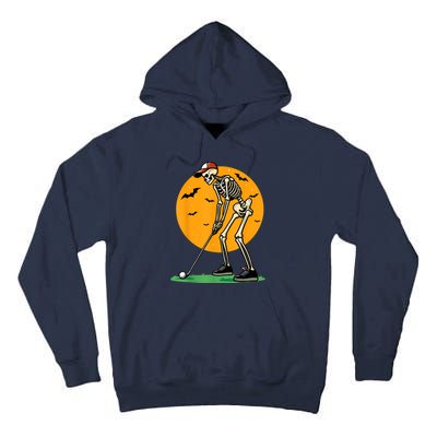 Halloween Golf Skeleton Golfer Funny Halloween Golfing Tall Hoodie