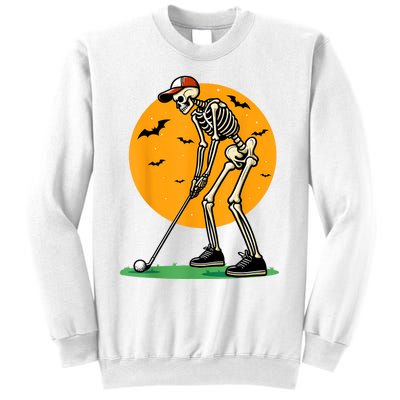 Halloween Golf Skeleton Golfer Funny Halloween Golfing Sweatshirt