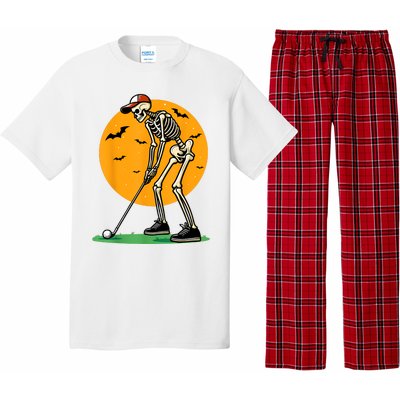 Halloween Golf Skeleton Golfer Funny Halloween Golfing Pajama Set