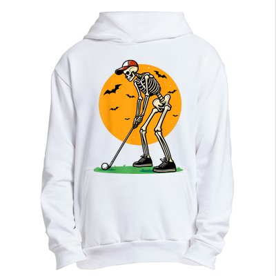 Halloween Golf Skeleton Golfer Funny Halloween Golfing Urban Pullover Hoodie