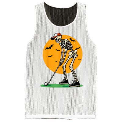 Halloween Golf Skeleton Golfer Funny Halloween Golfing Mesh Reversible Basketball Jersey Tank