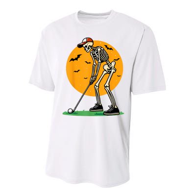 Halloween Golf Skeleton Golfer Funny Halloween Golfing Performance Sprint T-Shirt