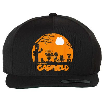 Halloween Group Shot Nighttime Spooky Silhouette Wool Snapback Cap