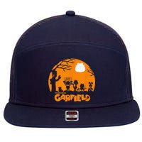 Halloween Group Shot Nighttime Spooky Silhouette 7 Panel Mesh Trucker Snapback Hat