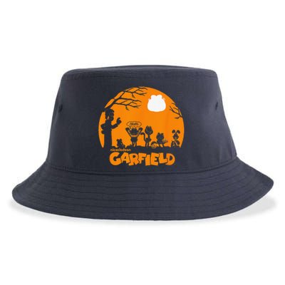 Halloween Group Shot Nighttime Spooky Silhouette Sustainable Bucket Hat