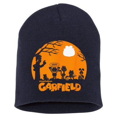 Halloween Group Shot Nighttime Spooky Silhouette Short Acrylic Beanie