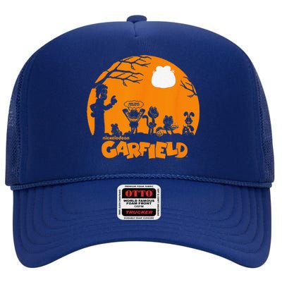 Halloween Group Shot Nighttime Spooky Silhouette High Crown Mesh Back Trucker Hat