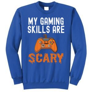 Halloween Gaming Skills Scary Gamer Pumpkin Funny Gamer Gift Sweatshirt