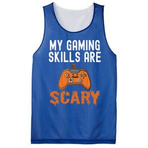 Halloween Gaming Skills Scary Gamer Pumpkin Funny Gamer Gift Mesh Reversible Basketball Jersey Tank