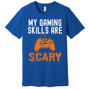 Halloween Gaming Skills Scary Gamer Pumpkin Funny Gamer Gift Premium T-Shirt