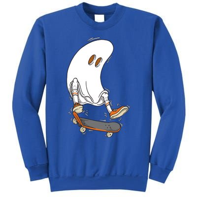 Halloween Ghost Skateboard Halloween Costume Skateboarding Funny Gift Sweatshirt