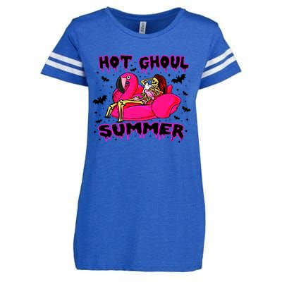 Hot Ghoul Summer Funny Skeleton Summer Hot Summer Skeleton Funny Enza Ladies Jersey Football T-Shirt