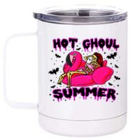 Hot Ghoul Summer Funny Skeleton Summer Hot Summer Skeleton Funny 12 oz Stainless Steel Tumbler Cup