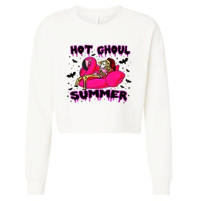 Hot Ghoul Summer Funny Skeleton Summer Hot Summer Skeleton Funny Cropped Pullover Crew