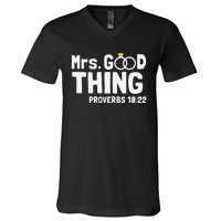 He Good Thing Christian Couple Husband & Wife Anniversary V-Neck T-Shirt