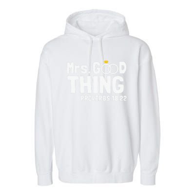 He Good Thing Christian Couple Husband & Wife Anniversary Garment-Dyed Fleece Hoodie