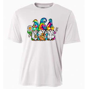 Hippie Gnomes Tie Dye Peace Love Peace Sign 60s 70s Hippie Cooling Performance Crew T-Shirt