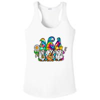 Hippie Gnomes Tie Dye Peace Love Peace Sign 60s 70s Hippie Ladies PosiCharge Competitor Racerback Tank