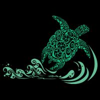 Hawaiian Green Turtle Cropped Pullover Crew