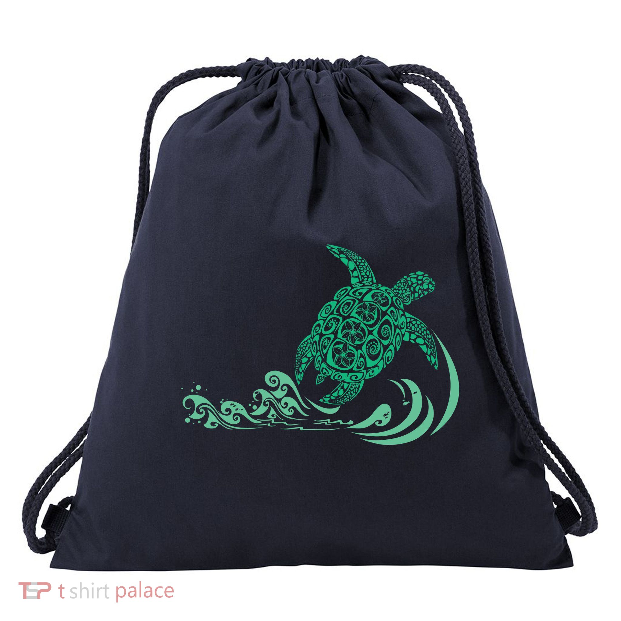 Hawaiian Green Turtle Drawstring Bag