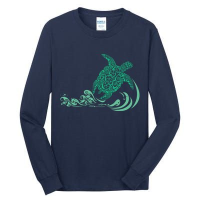 Hawaiian Green Turtle Tall Long Sleeve T-Shirt