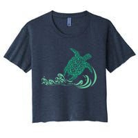 Hawaiian Green Turtle Women's Crop Top Tee