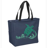 Hawaiian Green Turtle Zip Tote Bag