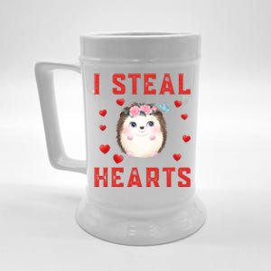 Hedgehog Graphic Themed I Steal Hearts Cute Valentines Day Gift Beer Stein