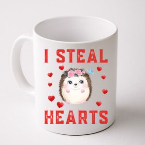 Hedgehog Graphic Themed I Steal Hearts Cute Valentines Day Gift Coffee Mug