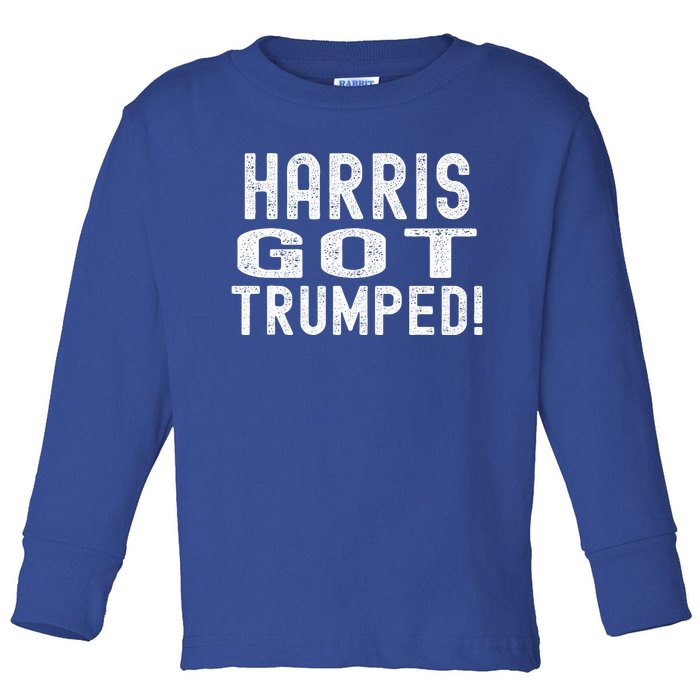 Harris Got Trumped President Donald Trump 2024 Victory Toddler Long Sleeve Shirt