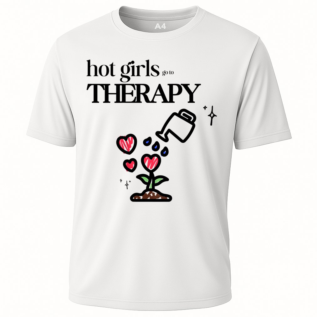Hot Go To Therapy Self Care Cooling Performance Crew T-Shirt