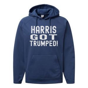 Harris Got Trumped President Donald Trump 2024 Victory Performance Fleece Hoodie