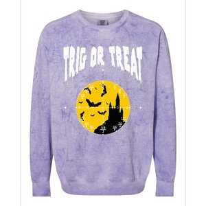 Hilarious Geeky Trig or Treat Halloween Costume for Math Enthusiasts Colorblast Crewneck Sweatshirt