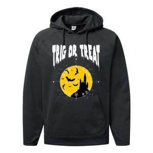 Hilarious Geeky Trig or Treat Halloween Costume for Math Enthusiasts Performance Fleece Hoodie