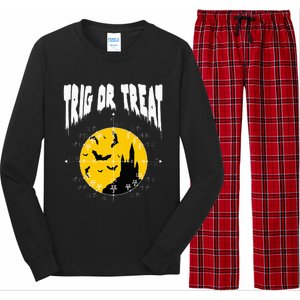 Hilarious Geeky Trig or Treat Halloween Costume for Math Enthusiasts Long Sleeve Pajama Set