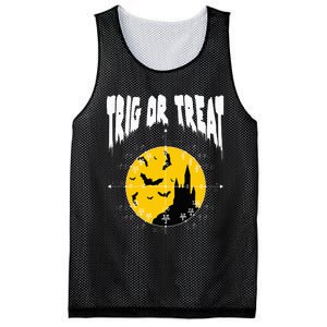 Hilarious Geeky Trig or Treat Halloween Costume for Math Enthusiasts Mesh Reversible Basketball Jersey Tank