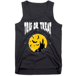 Hilarious Geeky Trig or Treat Halloween Costume for Math Enthusiasts Tank Top