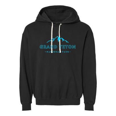 Hiked Grand Teton National Park Wyoming Colorful Garment-Dyed Fleece Hoodie