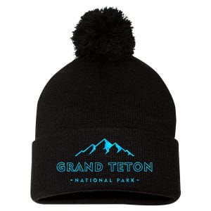 Hiked Grand Teton National Park Wyoming Colorful Pom Pom 12in Knit Beanie