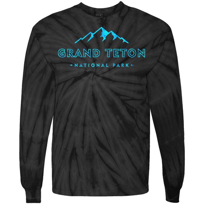 Hiked Grand Teton National Park Wyoming Colorful Tie-Dye Long Sleeve Shirt