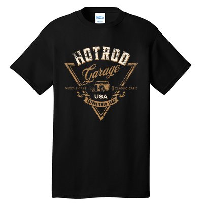 Hotrod Garage Usa Classic Car Hotrod Distressed Tall T-Shirt