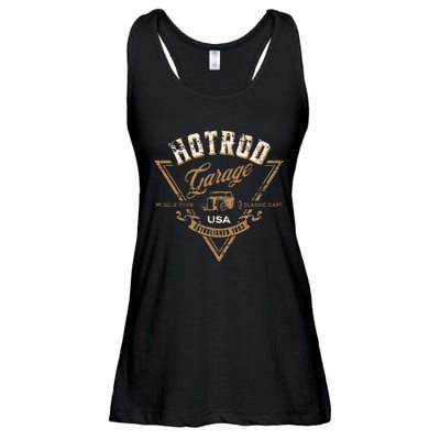 Hotrod Garage Usa Classic Car Hotrod Distressed Ladies Essential Flowy Tank